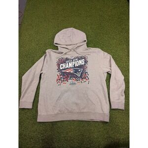 Fanatics Pro Line New England Patriots Football Super Bowl Hoodie Mens XL Gray